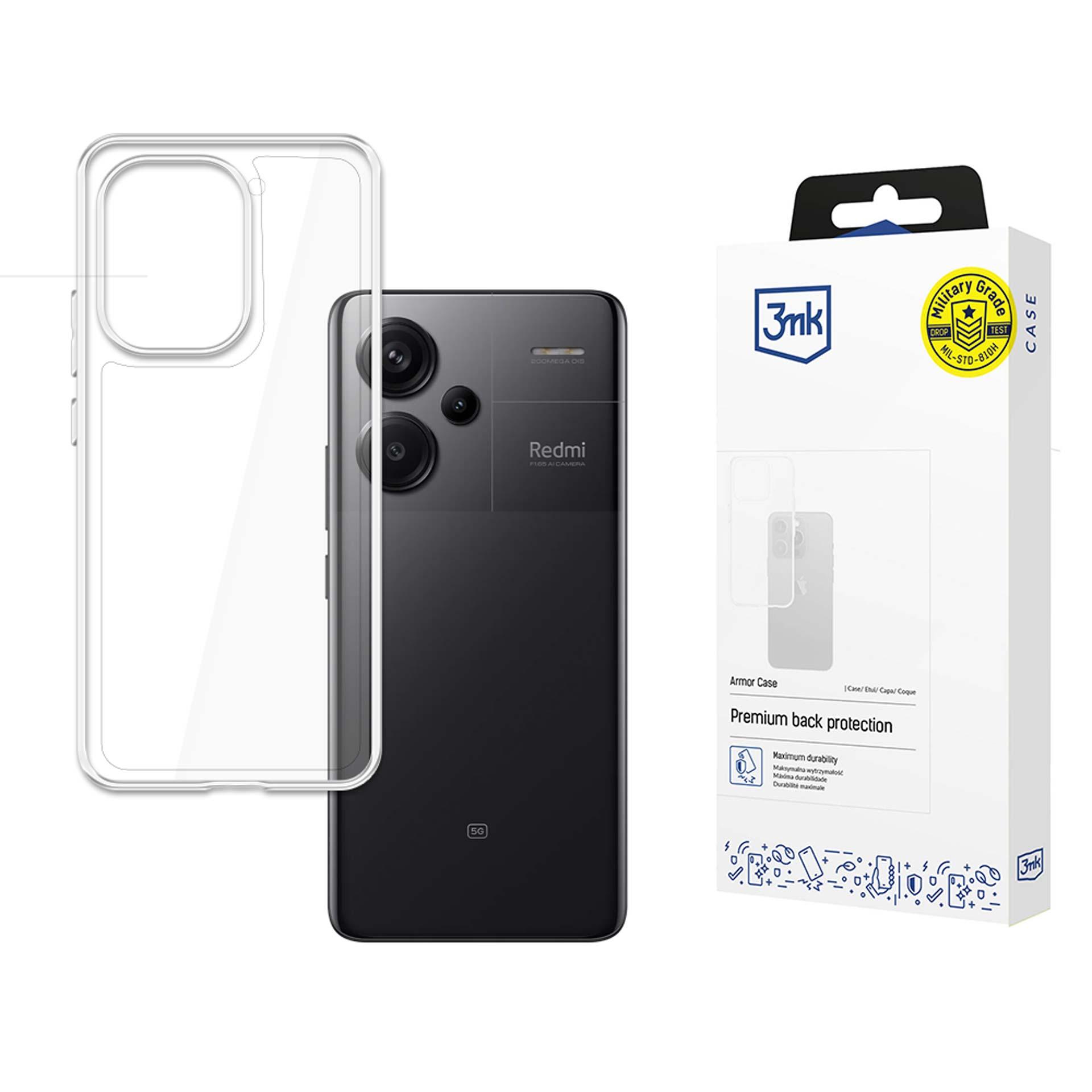 3mk Armor Ümbris jaoks Xiaomi Redmi Note 13 Pro+ - läbipaistev