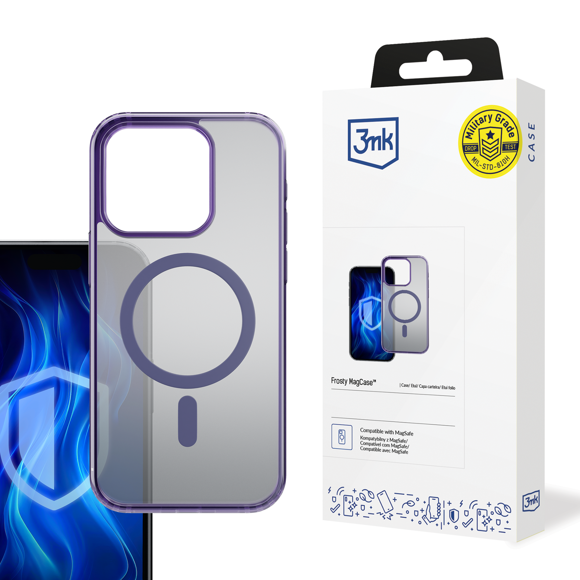 3mk Frosty MagCase фиолетовый Чехол для Apple iPhone 16 Pro - фиолетовый