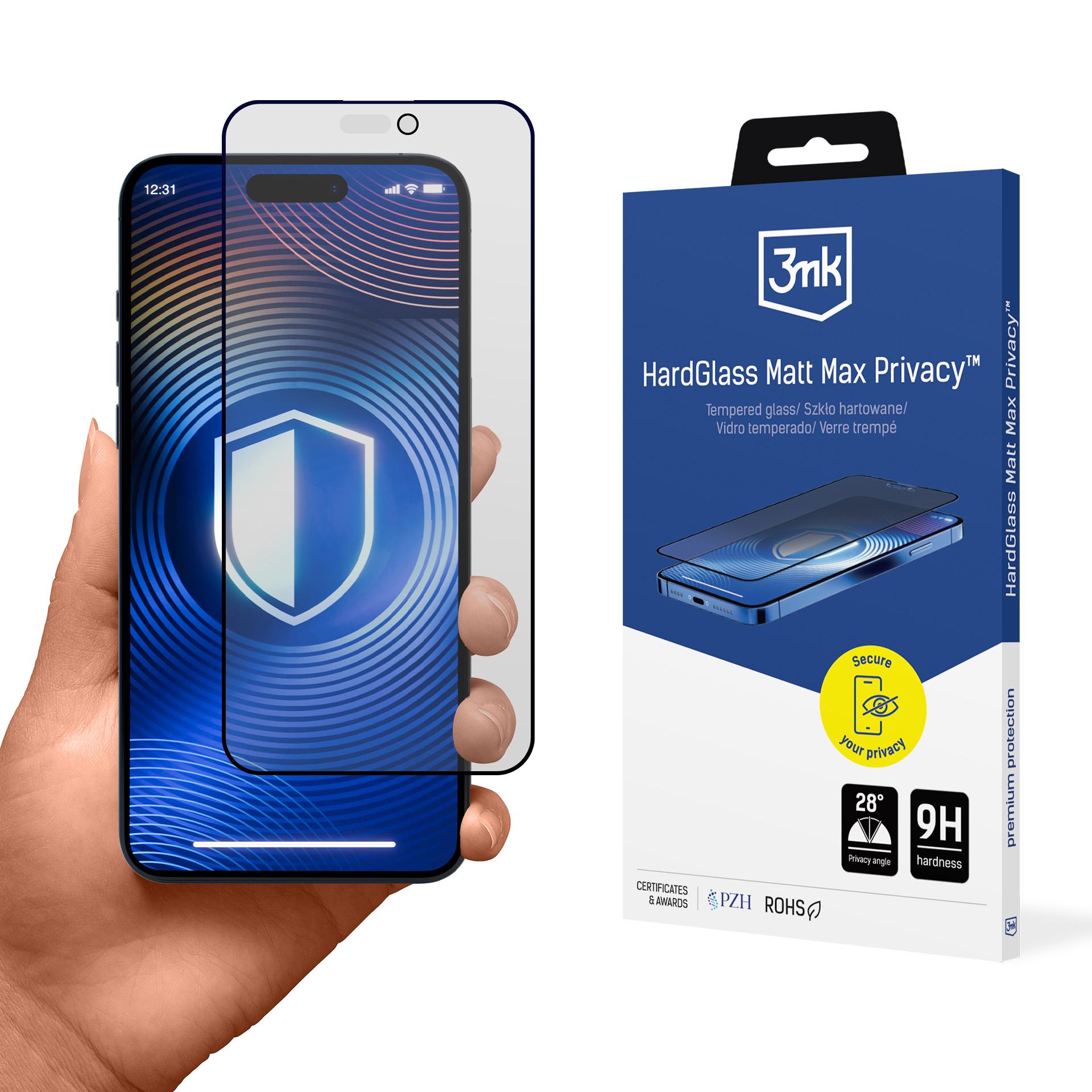 Закалённое стекло 3mk Hardglass Matt Max Privacy для Apple iPhone 14 Pro Max