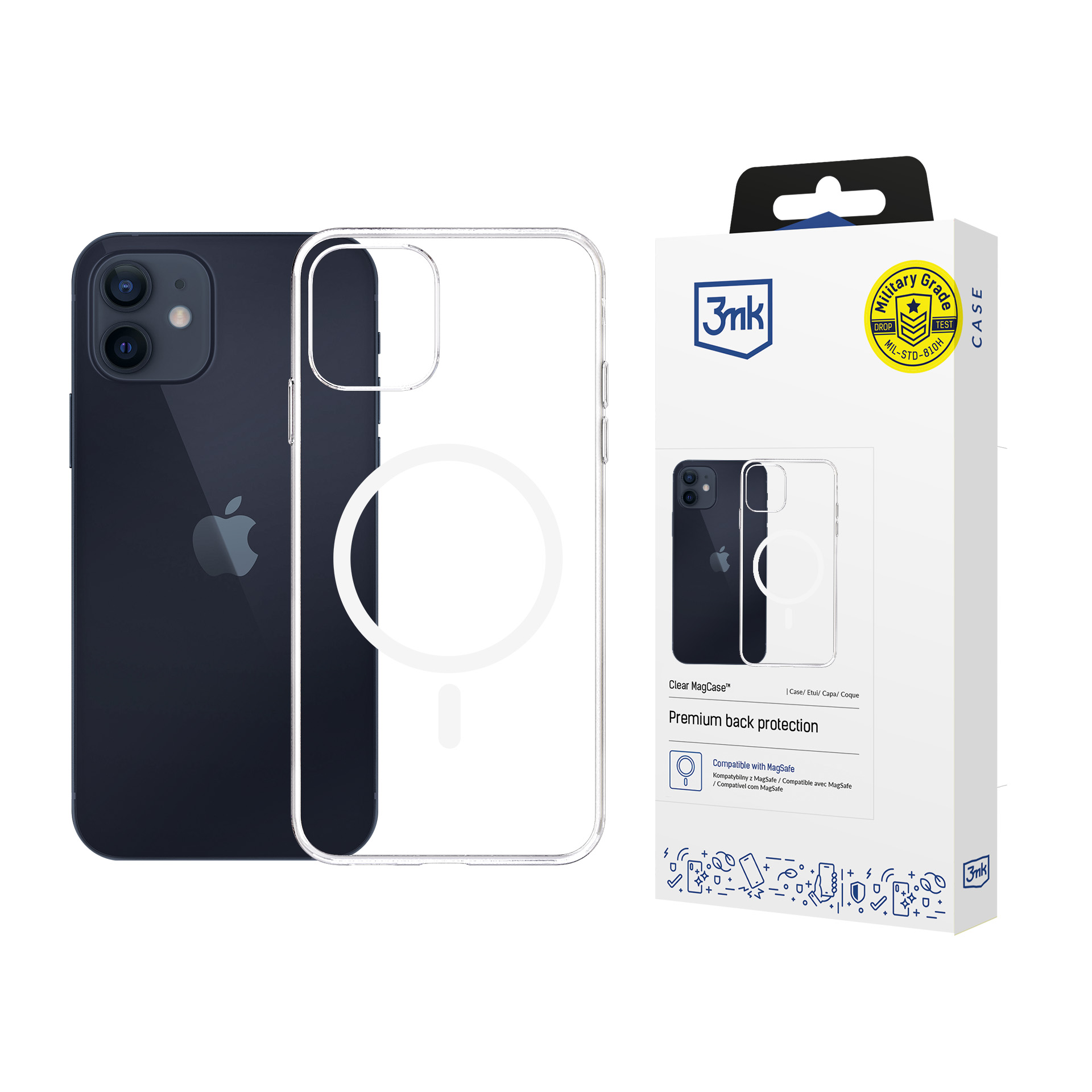 3mk Clear MagCase jaoks Apple iPhone 12/12 Pro - läbipaistev