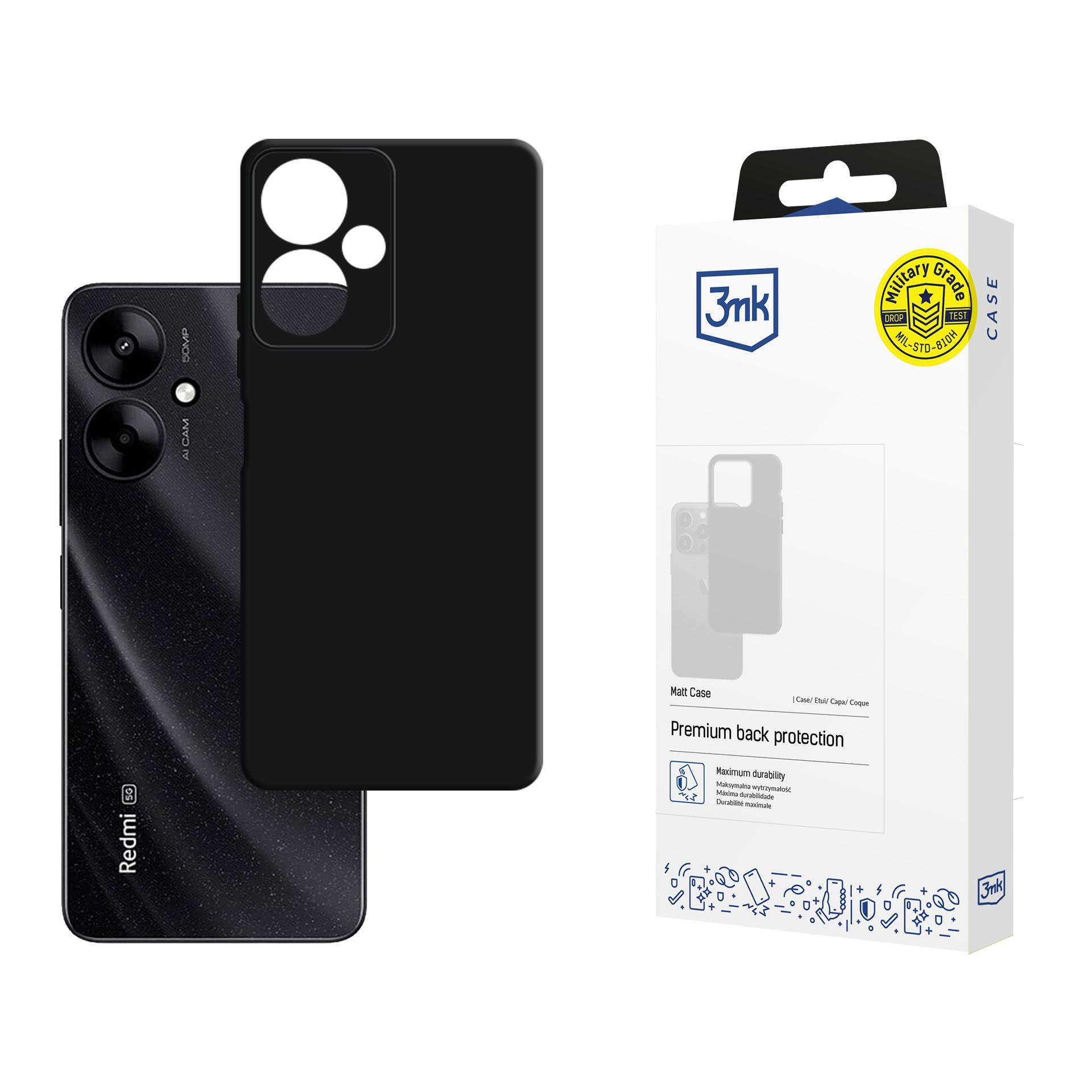 3mk Matt Ümbris jaoks Xiaomi Redmi 13C 5G - must