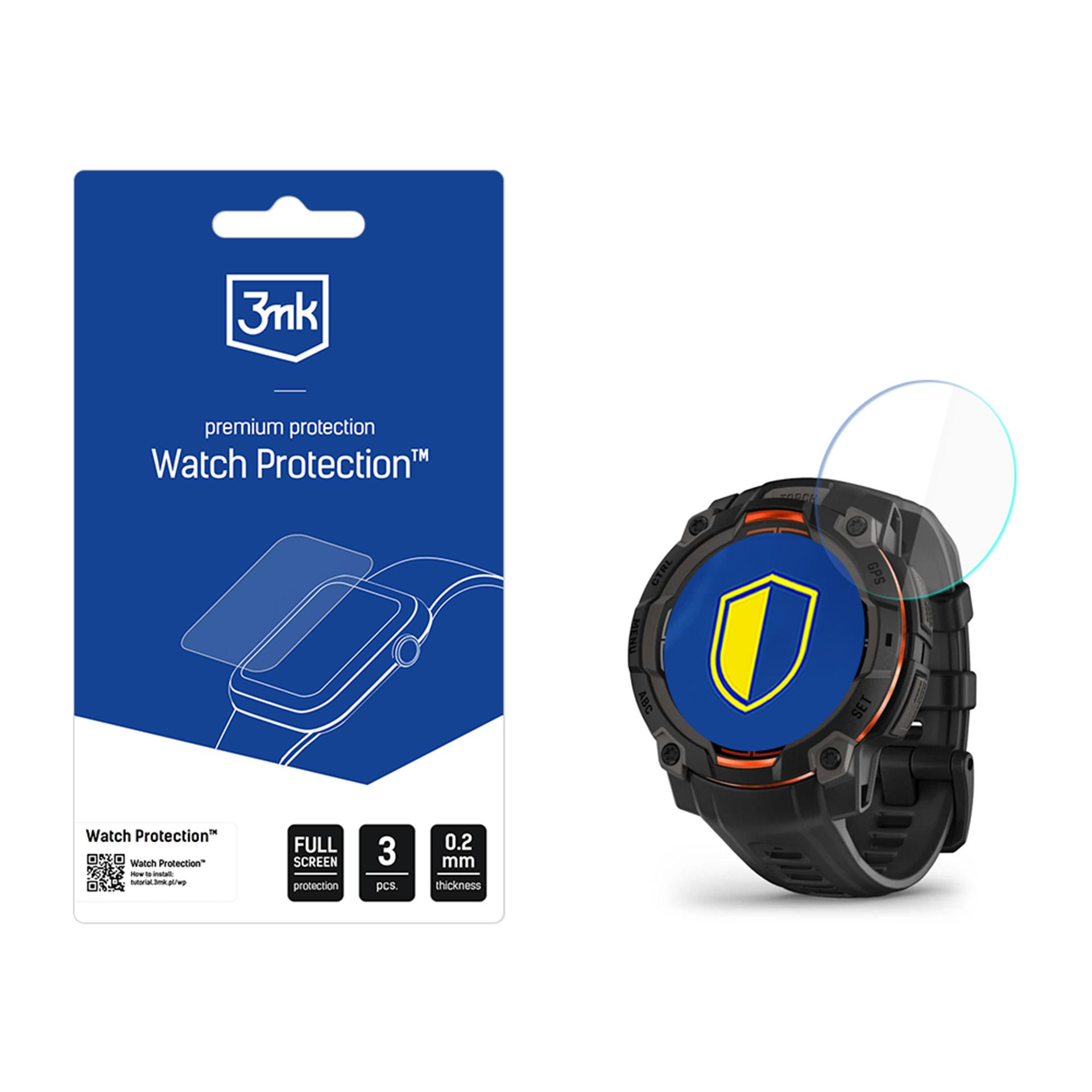 Smartwatch Ekraanikaitse 3mk Watch Protection FlexibleGlass jaoks Garmin Instinct 3 45mm (Amoled, Solar)