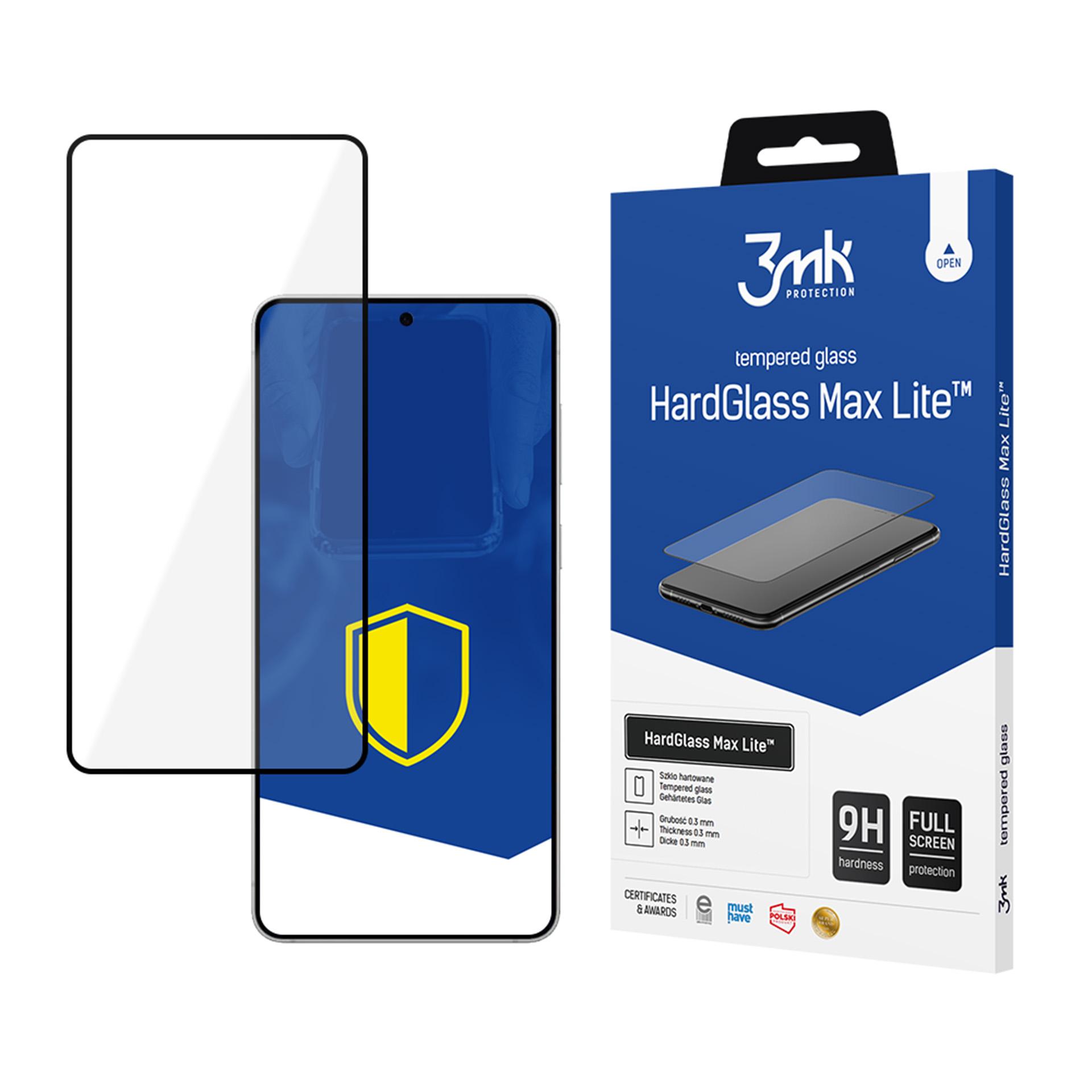 Karastatud klaas 3mk Hard Glass Max Lite Samsung S937 S25 Edge must