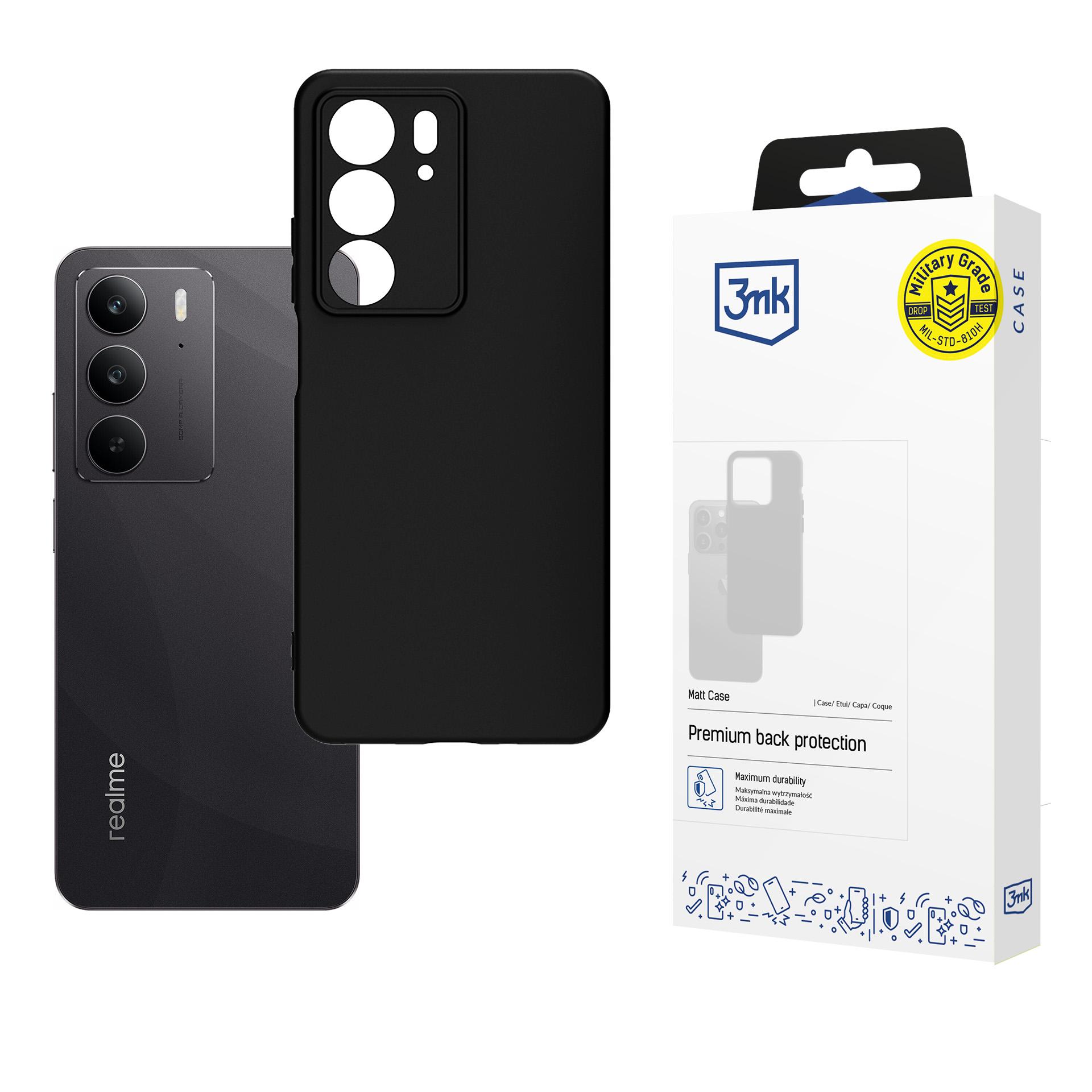 3mk Matt Ümbris jaoks Realme C75 - Must