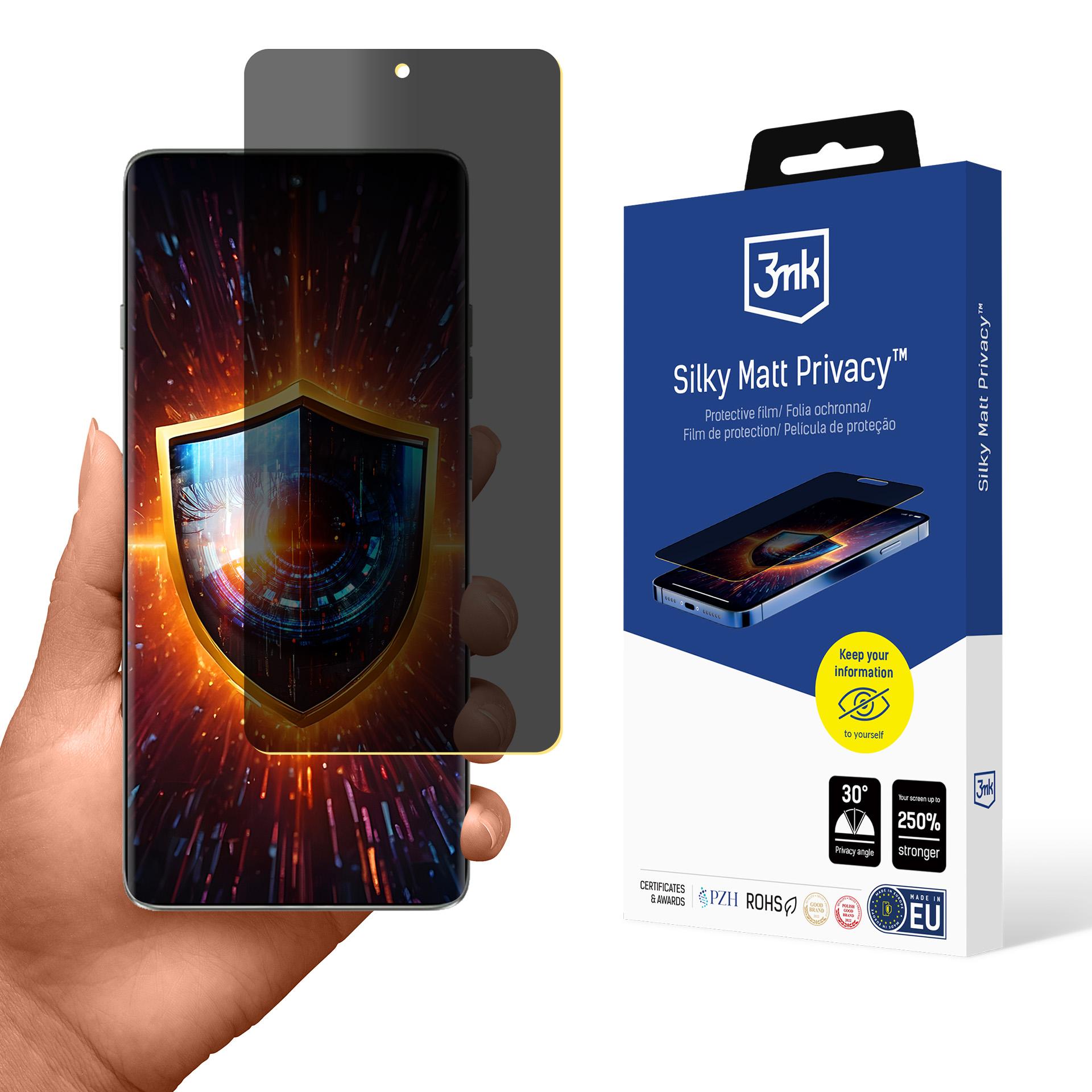 3mk Silky Matt Privacy matt privaatsusfiltriga ekraanikaitsekile seadmele Motorola Edge 60 Pro