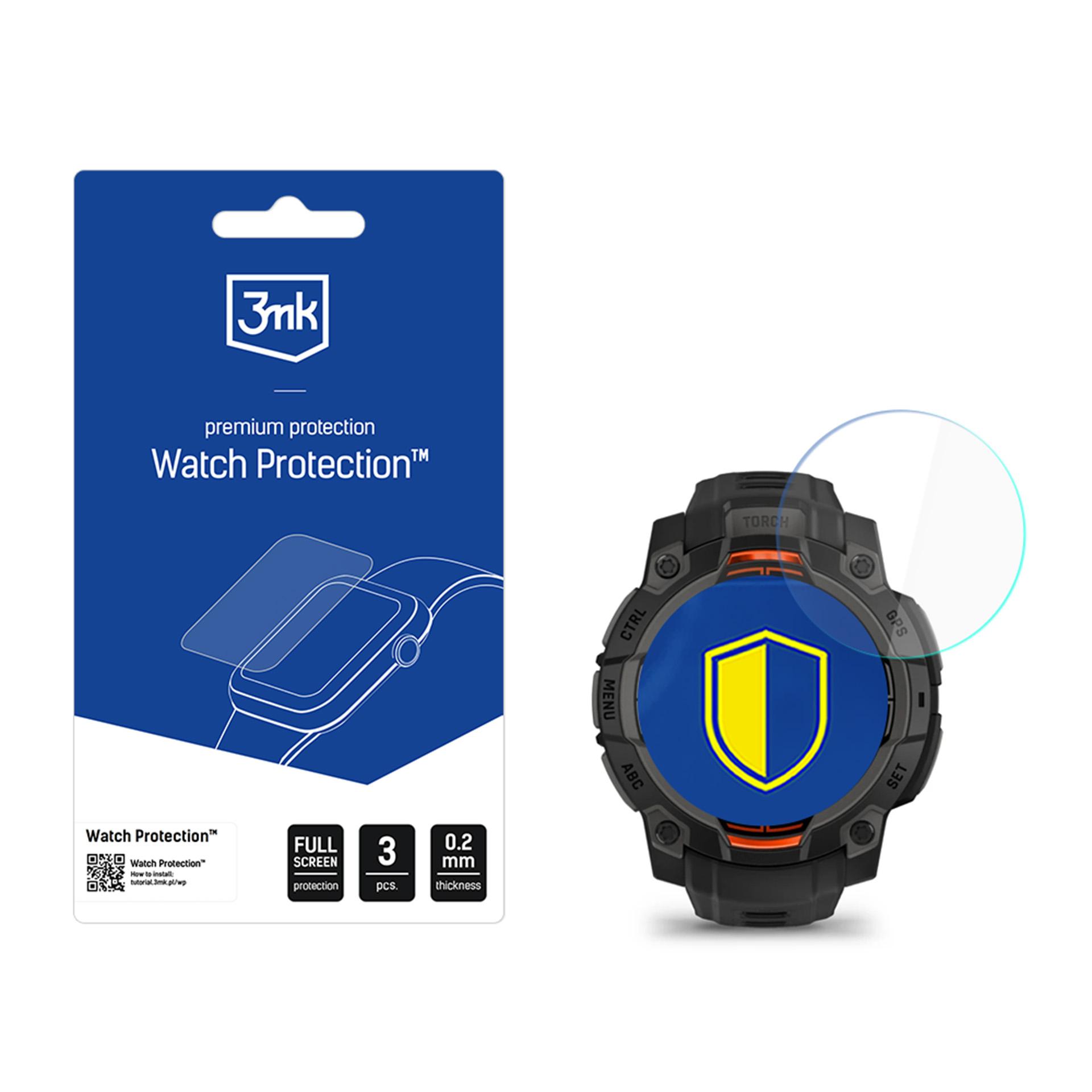 Smartwatch Ekraanikaitse 3mk Watch Protection FlexibleGlass jaoks Garmin Instinct 3 Tactical Edition 45mm (Solar)