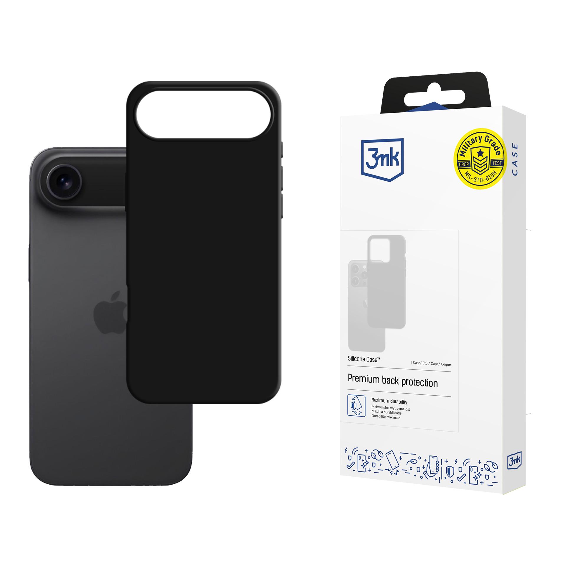 3mk Silicone Ümbris jaoks iPhone 17 Air - Must