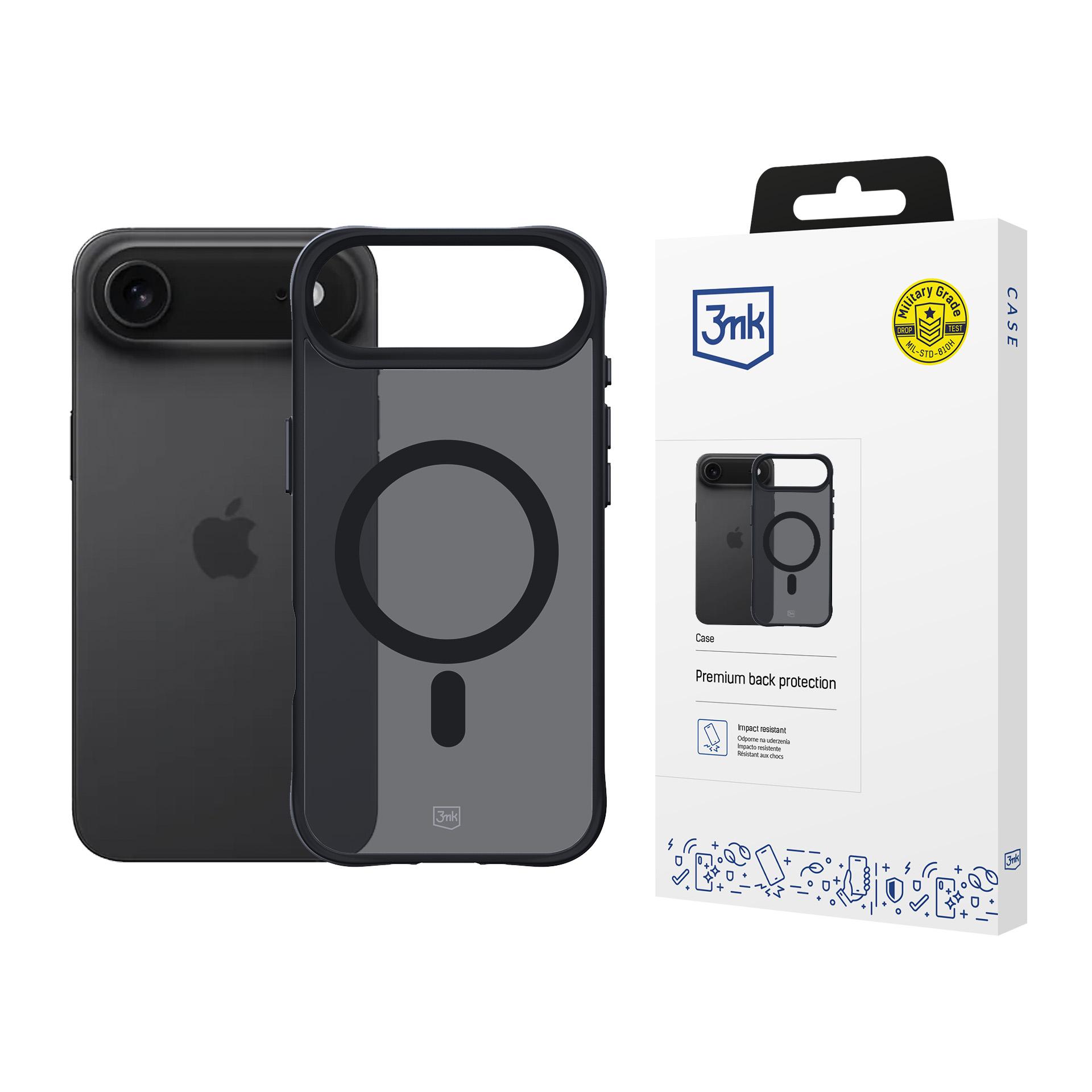 3mk Smoke MagCase jaoks iPhone 17 Air - Must Semi-Läbipaistev