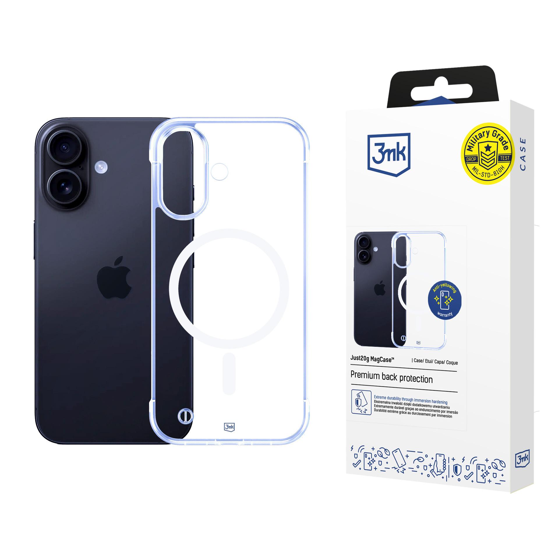 3mk Just20g MagCase jaoks iPhone 16 Plus - läbipaistev