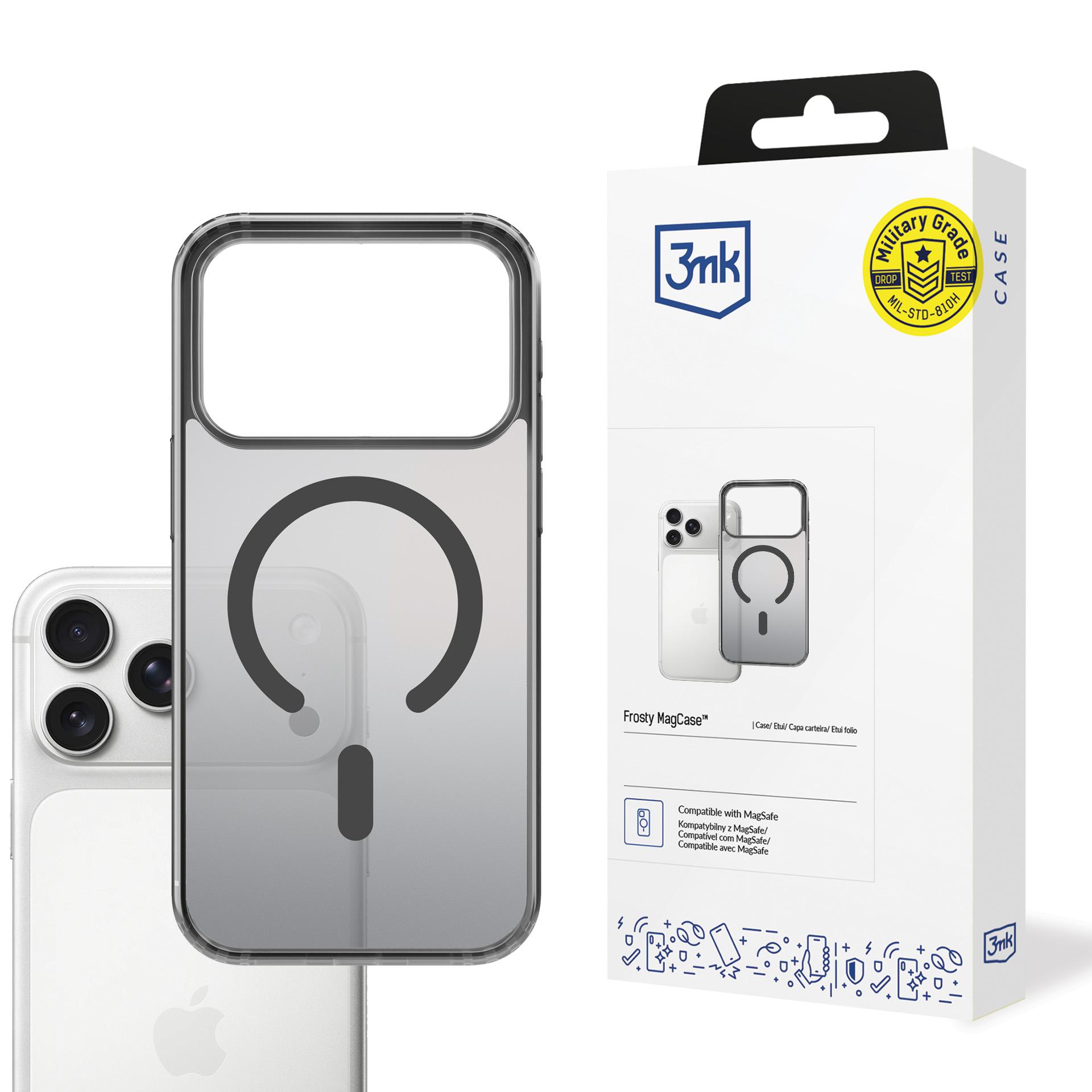Чехол 3mk Frosty MagCase Apple iPhone 17 Pro чёрный