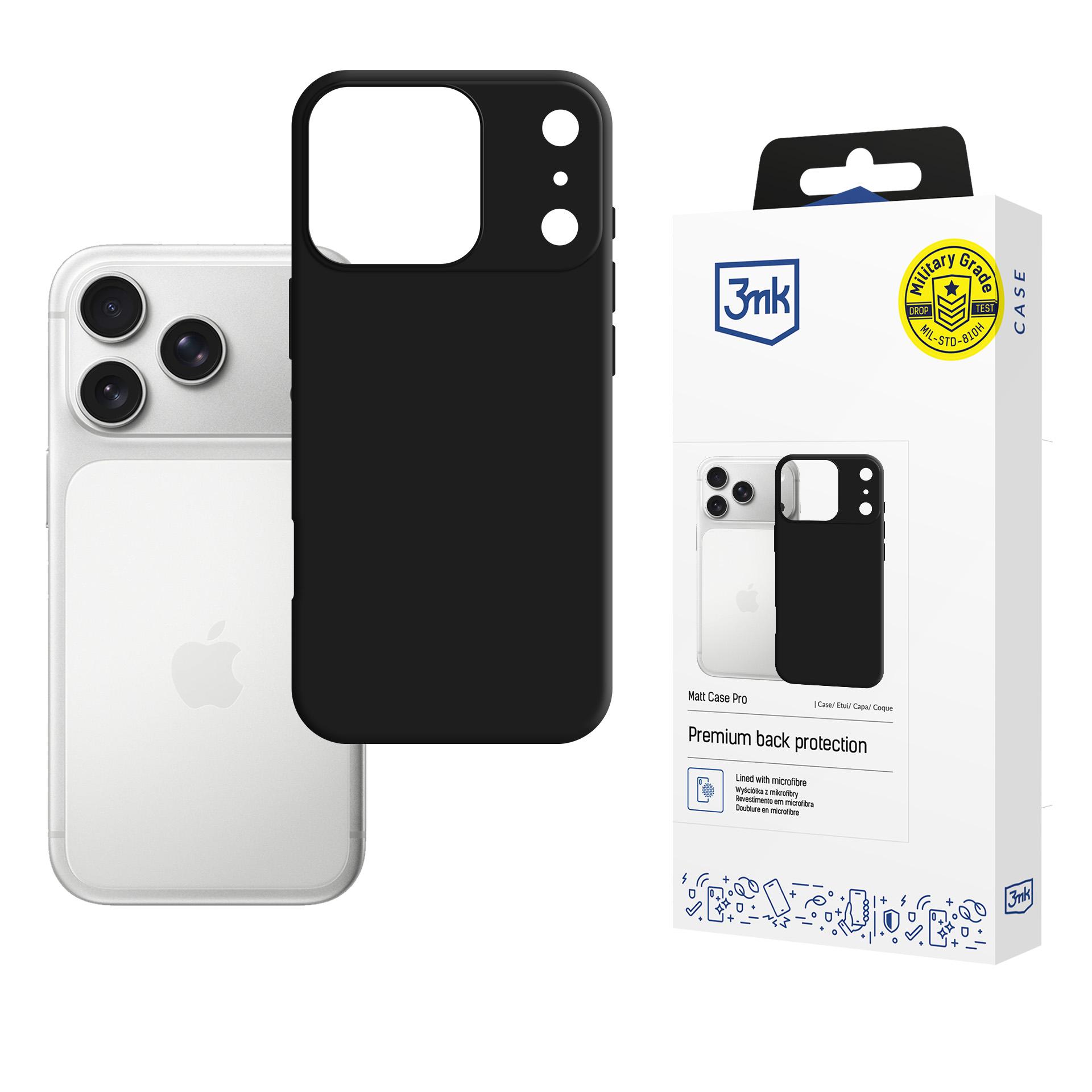 3mk Matt Case Pro для Apple iPhone 17 Pro - матовый чёрный