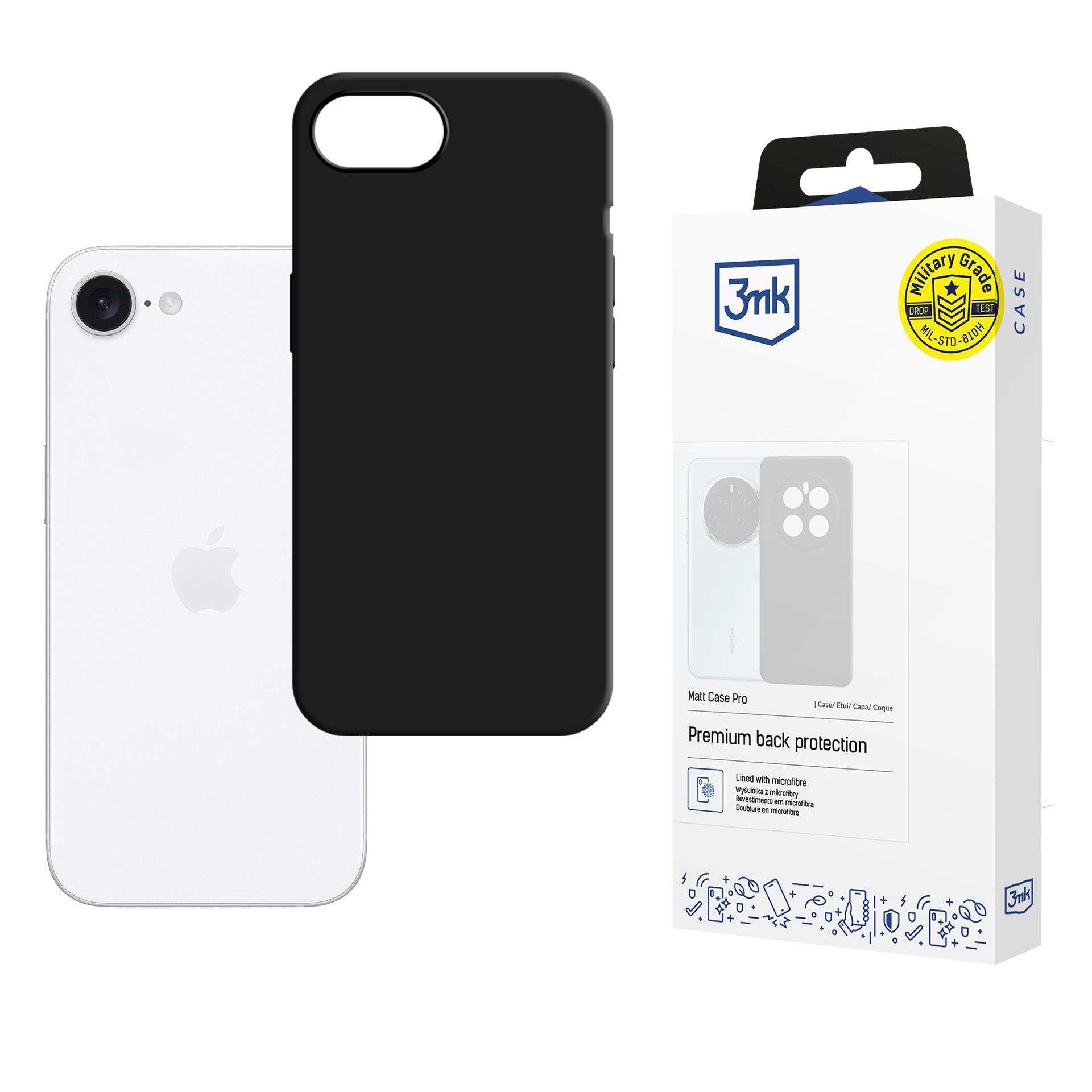 3mk Matt Ümbris Pro jaoks Apple iPhone 16E - Matt Must