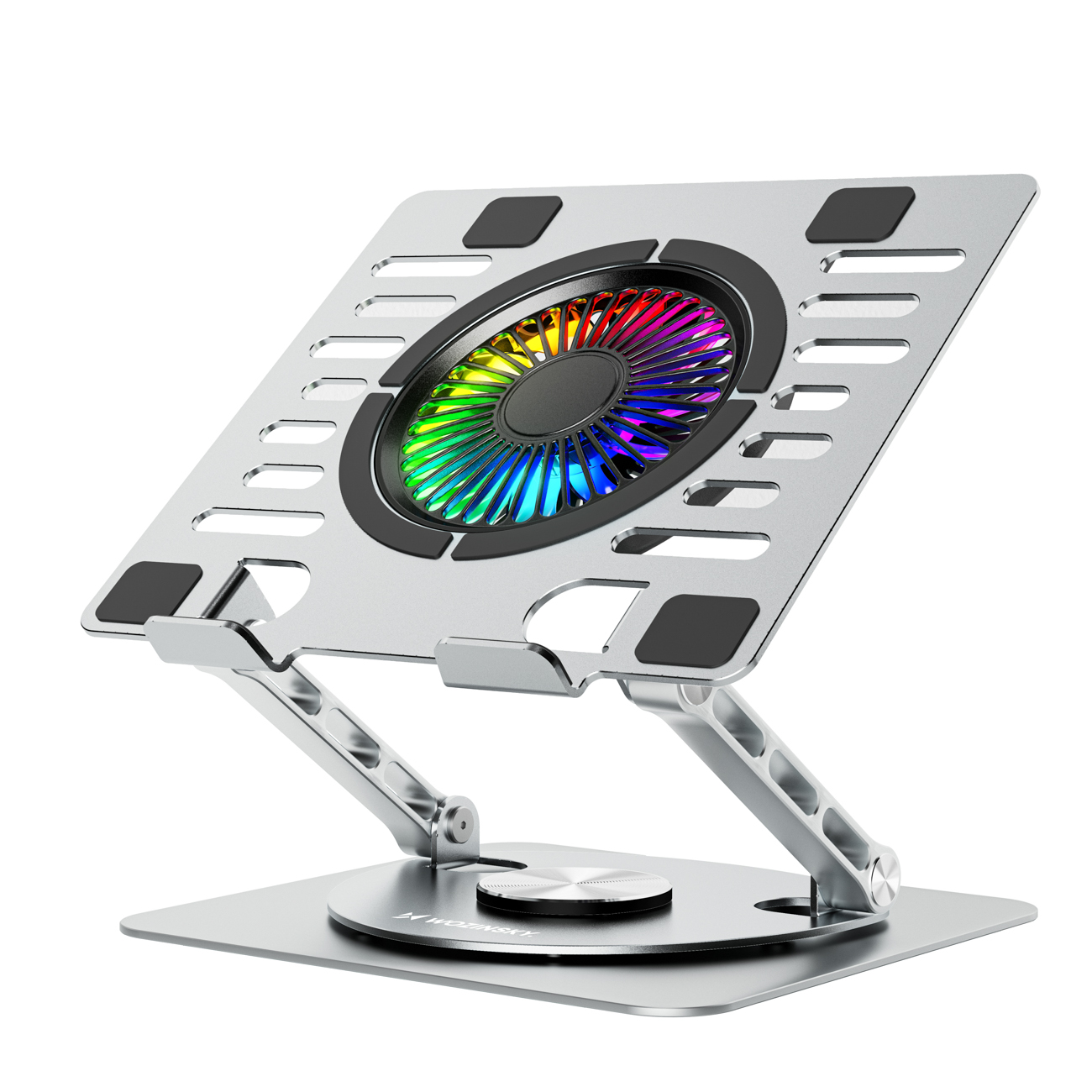 Wozinsky WDCX-X16-AS CoolBase RGB 360° Jahutusalus Sülearvutile ja Tahvelarvutile - Hõbedane