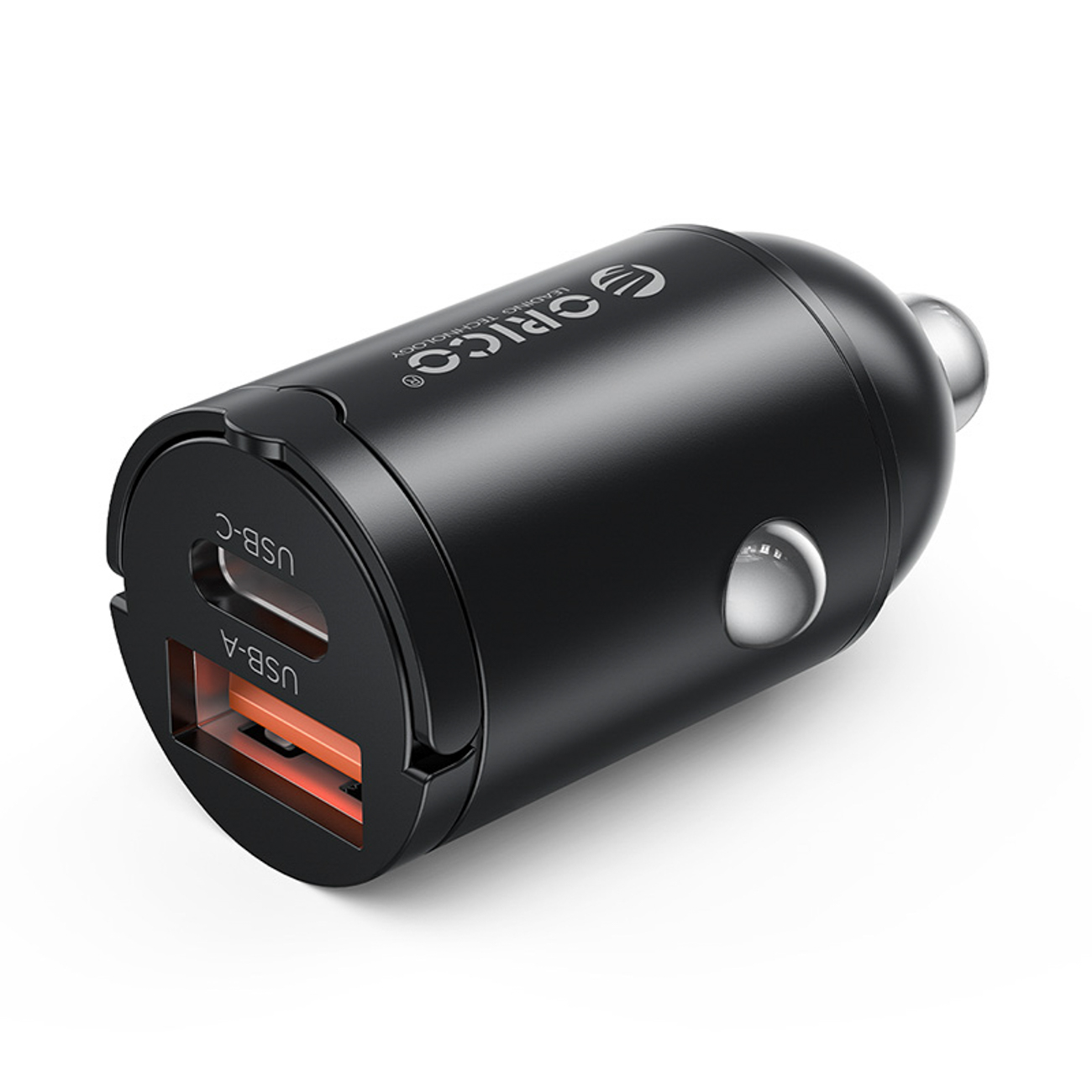 Orico MiniRing 30W USB-A + USB-C autolaadija - must