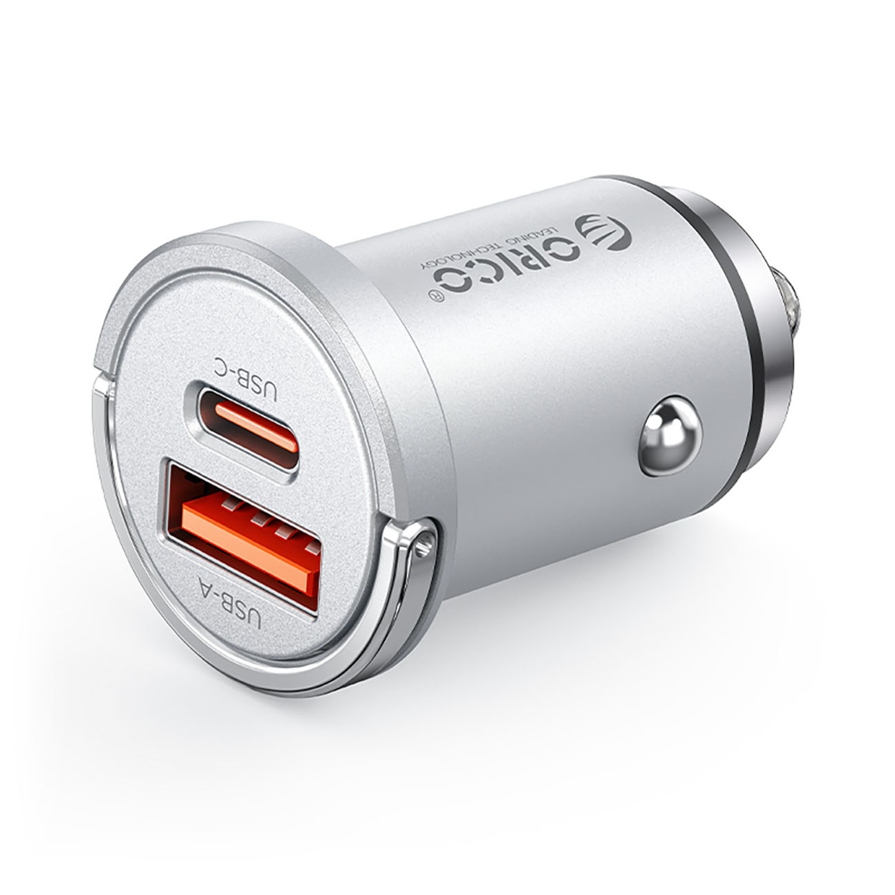 Orico MiniRing Pro 45W USB-A + USB-C autolaadija - hõbedane