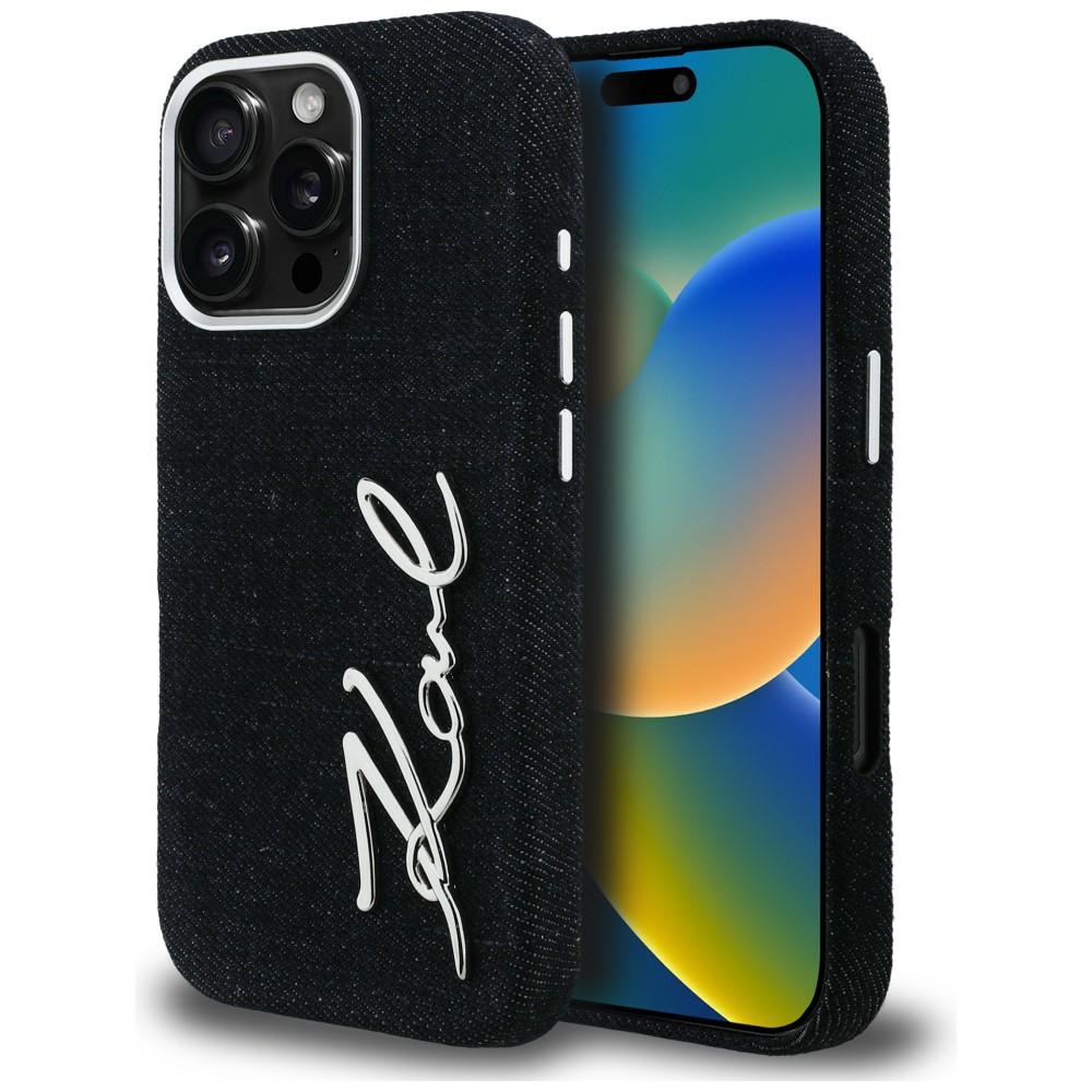 Karl Lagerfeld FW Jeans Signature Logo чехол iPhone 16 Pro - черный