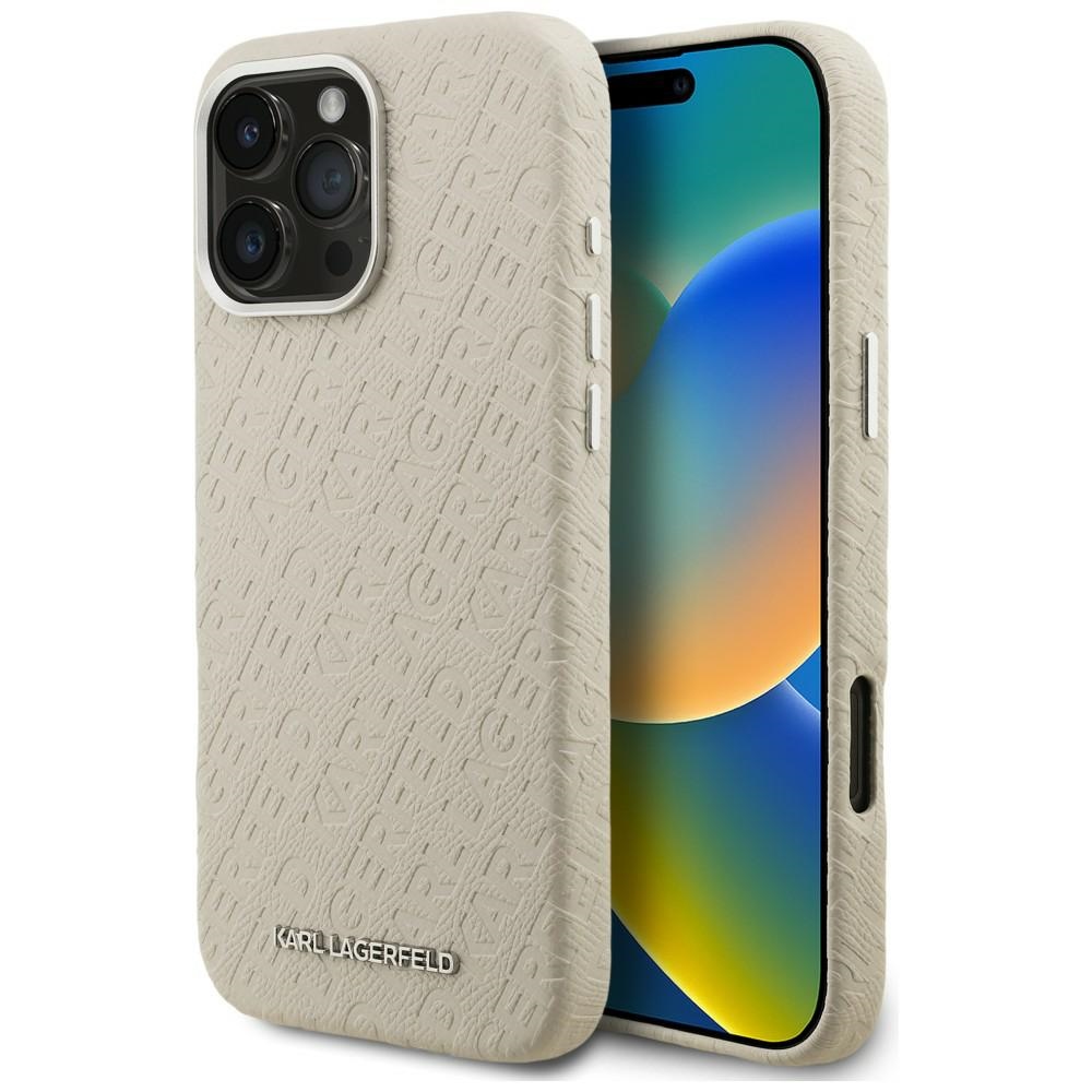 Karl Lagerfeld FW Stamped Karl MagSafe Ümbris iPhone 16 Pro Max - beež