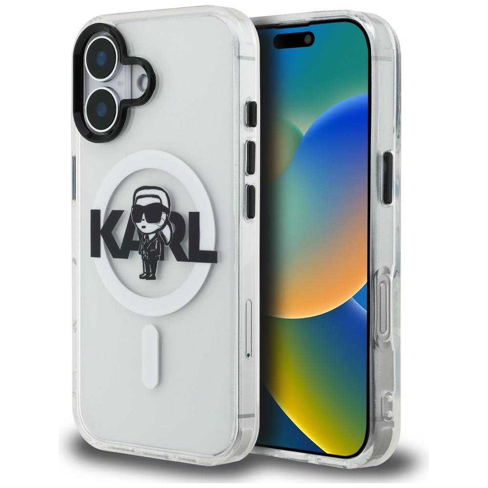 Karl Lagerfeld IML Karl Sketch Logo MagSafe Case for iPhone 16 - Clear
