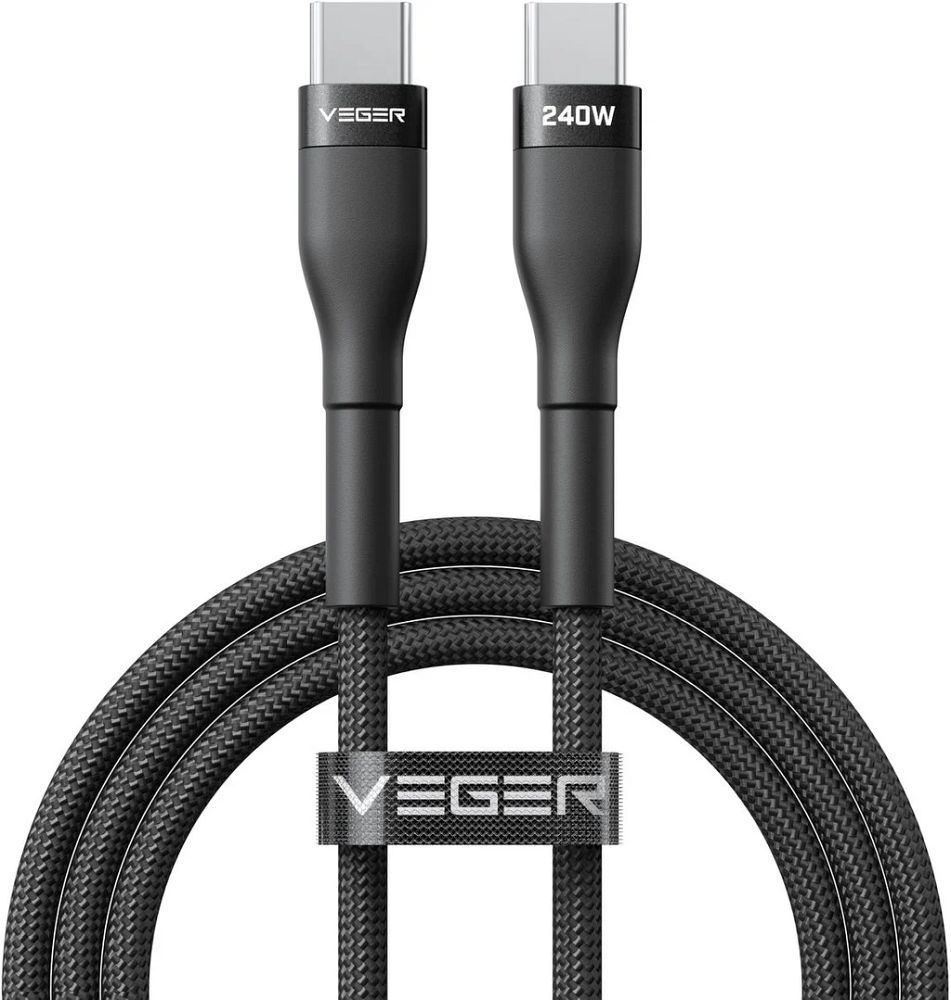 Cable Typ C to Typ C VEGER PD 5A 240W CC03 1,5 m black