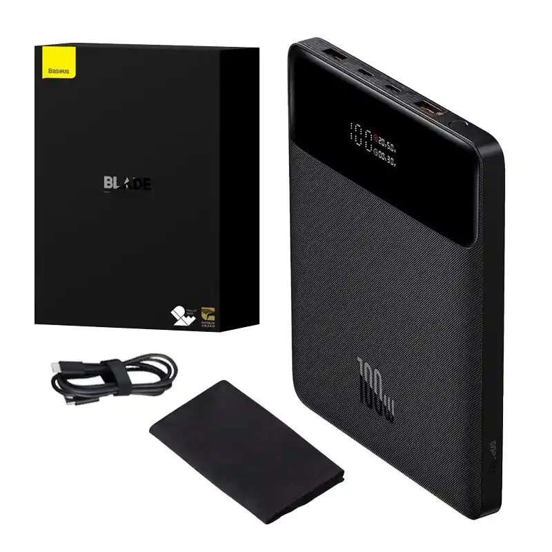 Powerbank Baseus Blade 20000mAh 2xUSB, 2xUSB-C + cable USB-C  100W (black)