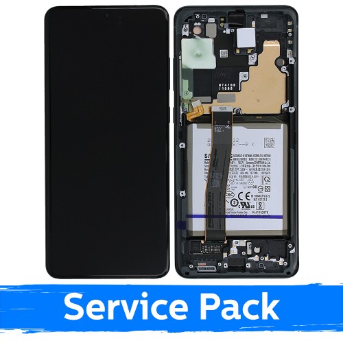 LCD ekraan ühilduv Samsung G988 S20 Ultra raamiga / Cosmic Black / (Service Pack) + KOOS AKUGA