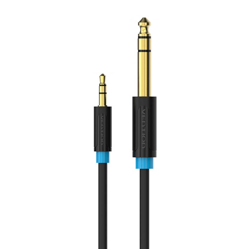 Helikaabel TRS 3,5 mm – 6,35 mm, Vention BABBG, 1,5 m, must