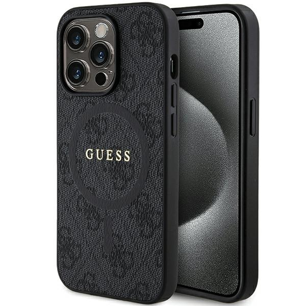 Guess ümbris jaoks iPhone 15 Pro Max 6,7" GUHMP15XG4GFRK must HC MAGSAFE PU 4G RING CLASSIC LOGO