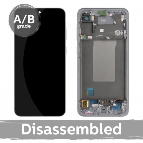 LCD ekraan ühilduv Samsung A566 A56 5G raamiga / Lightgray / (9.5/10 lahti võetud)