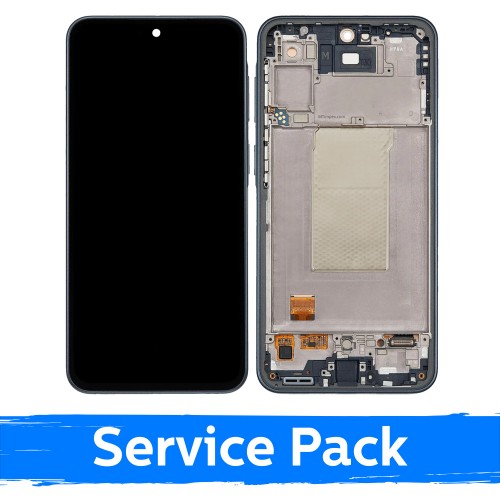 LCD Display Compatible Samsung A376 A37 5G with Frame / Graygreen / (Service Pack)