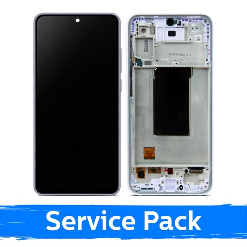 LCD Display Compatible Samsung A376 A37 5G with Frame / Light Violet / (Service Pack)