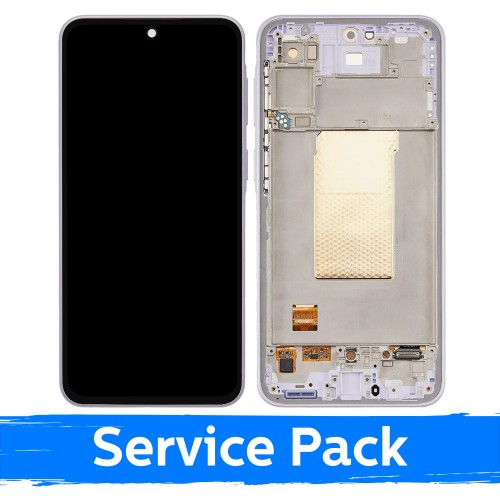 LCD Display Compatible Samsung A376 A37 5G with Frame / White / (Service Pack)