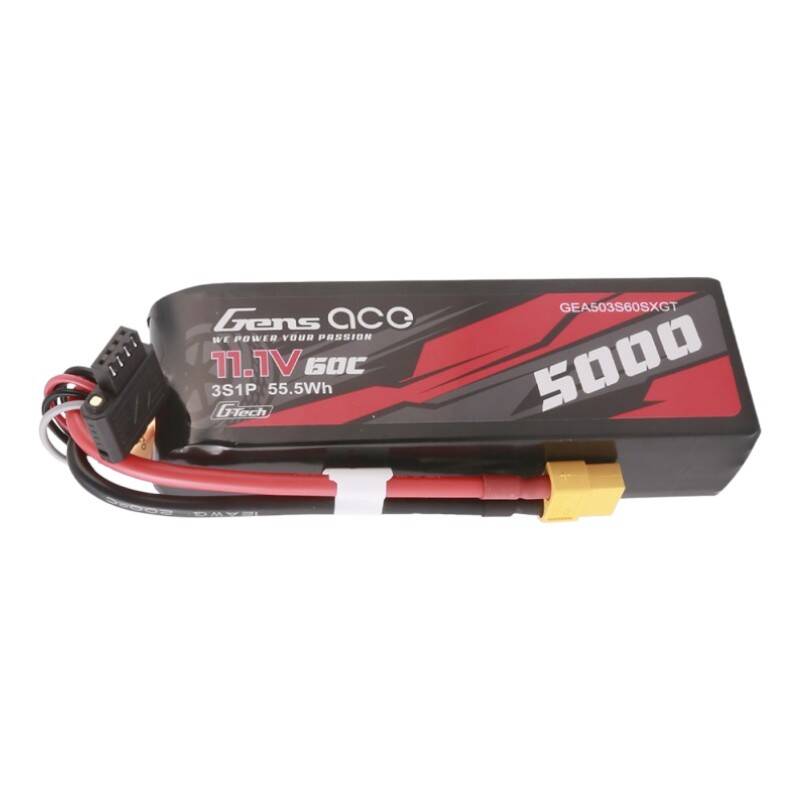 Литий-полимерный аккумулятор Gens ace G-Tech 5000 мА·ч, 11,1 В, 60C, 3S1P с разъемом XT60