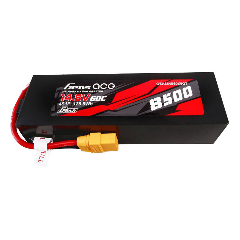 Gens Ace G-Tech 8500 mAh 14,8 V 60C 4S1P LiPo aku, polükarbonaadist korpus ja XT90-pistikuga