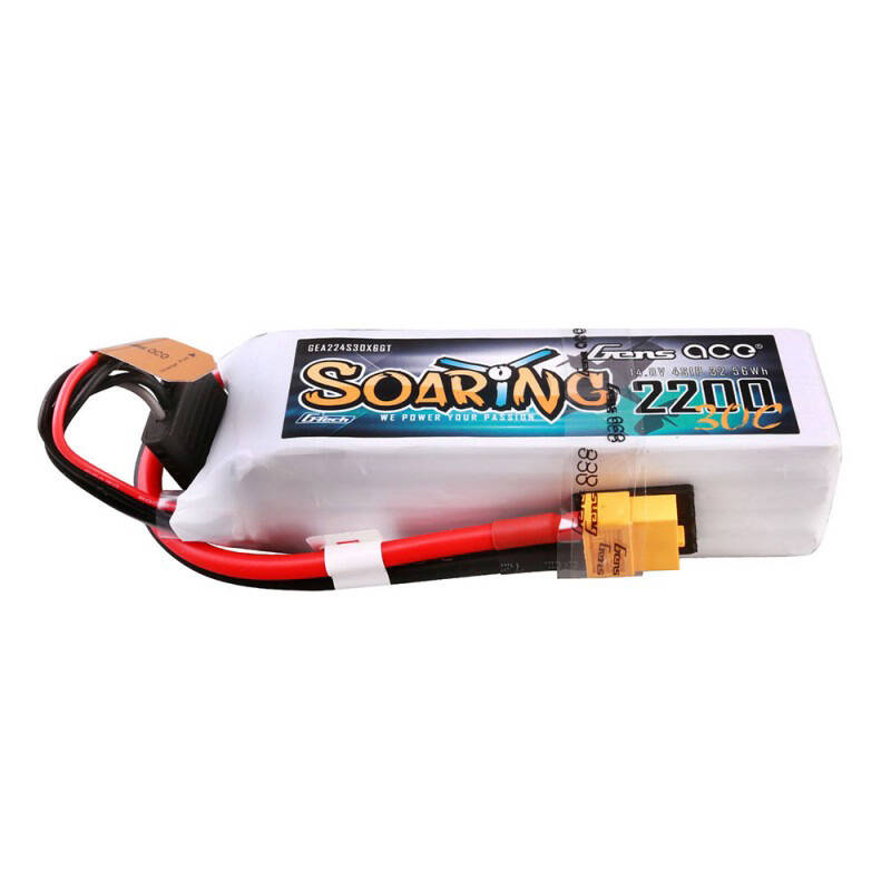 Gens Ace G-Tech Soaring 2200 mAh 14,8 V 30C 4S1P LiPo akuplokk XT60-pistikuga