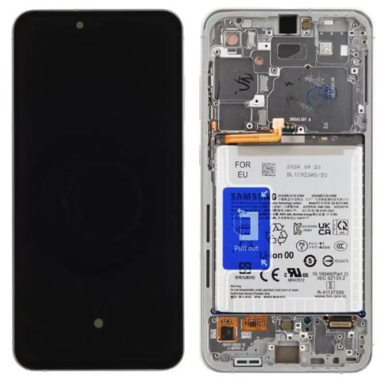 LCD ekraan Samsung S721 S24 FE 5G puuteekraaniga raamiga Graphite originaal (kasutatud Grade B)