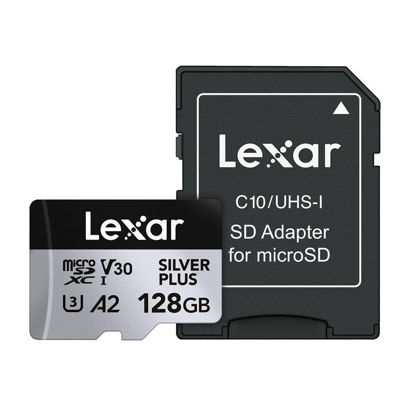 Карта памяти Lexar High-Performance Silver Plus microSDXC 128 ГБ + адаптер