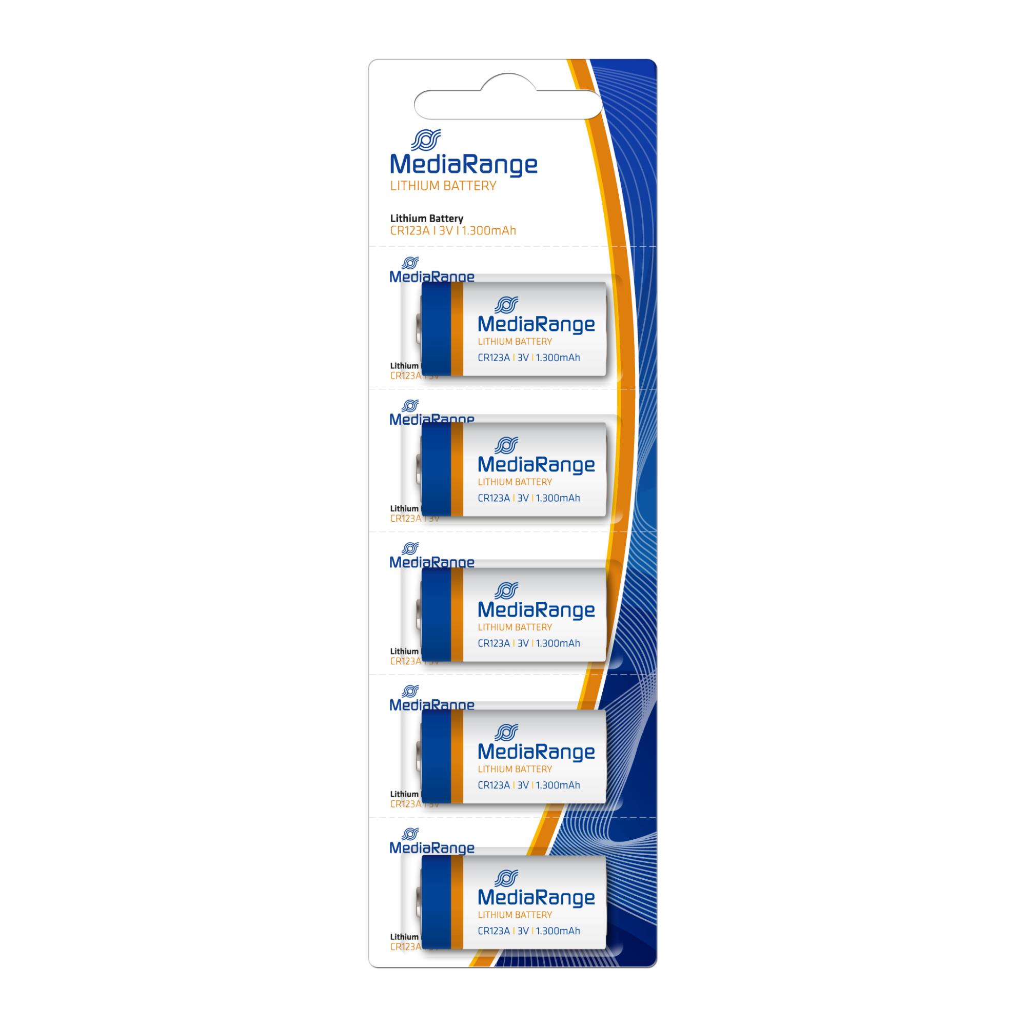 Patarei MediaRange Liitium CR123A 3V/5 tk