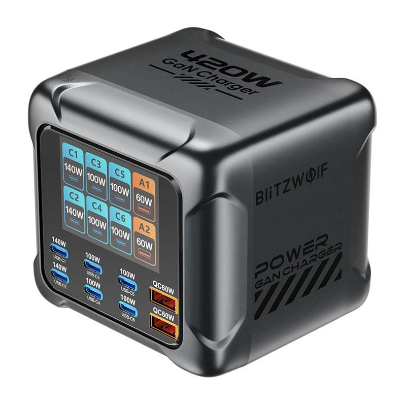 Blitzwolf BW-S33 420W зарядное устройство, 8 портов
