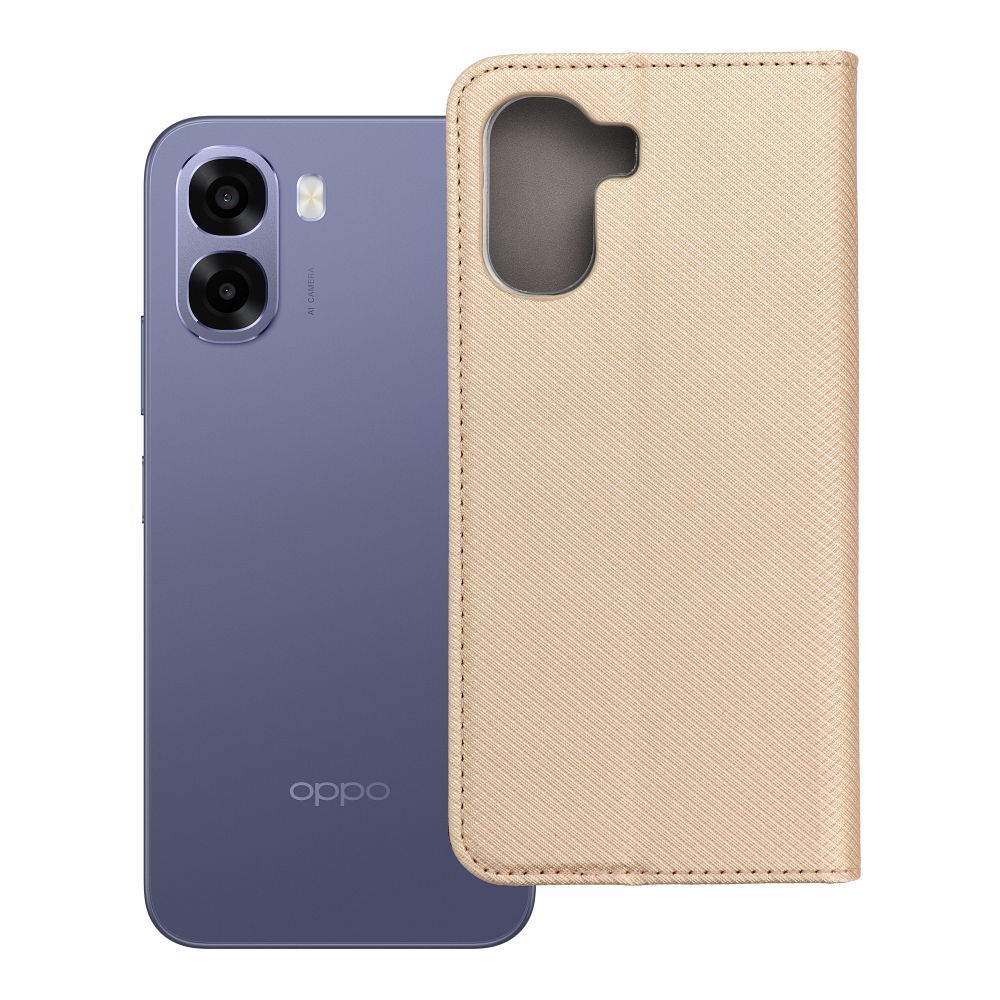 Klappkaanega Smart Case Book ümbris Oppo A6x jaoks, kuldne