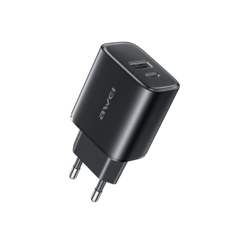 Зарядное устройство Awei PD85-EU 22.5W USB-A/USB-C черный