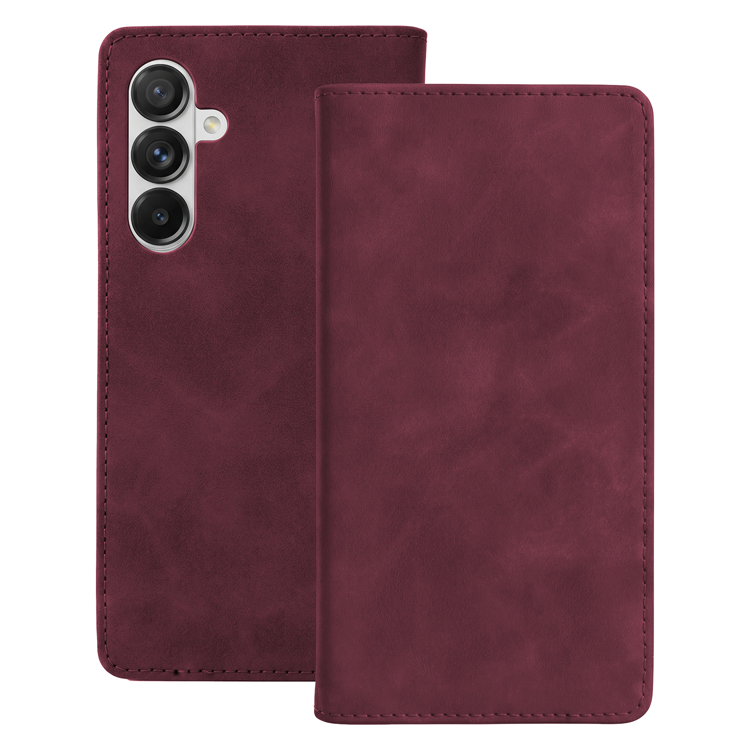 Smart Suede ümbris mudelile Samsung Galaxy A17 4G / A17 5G / A26 5G, bordoopunane