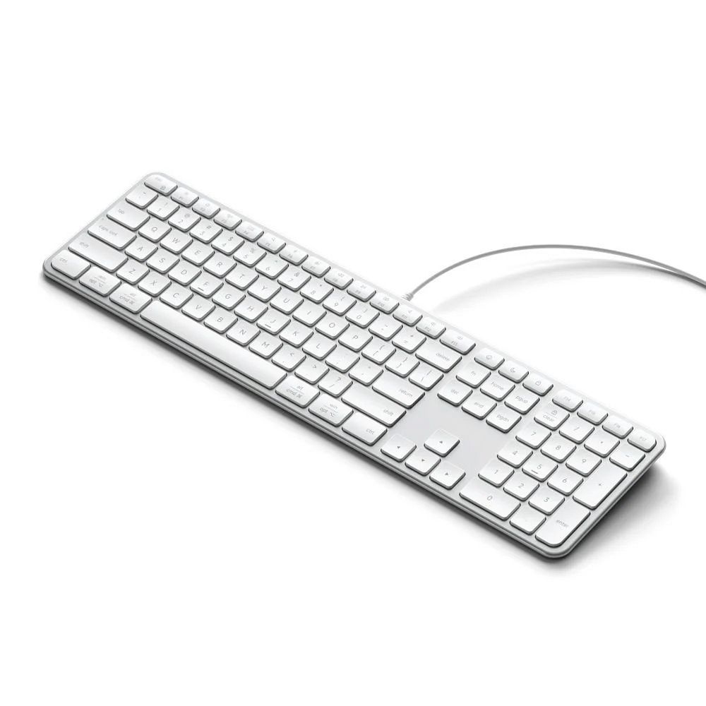 Juhtmega klaviatuur USB A/USB C QWERTY Dual (Mac/Windows) Satechi Slim LX3 Wired hõbedane