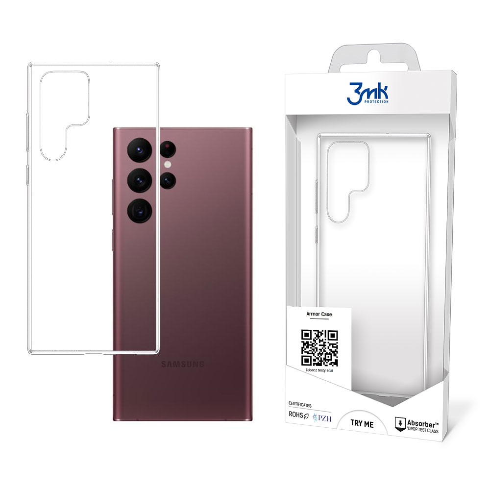3mk Armor ümbris Samsung Galaxy S22 Ultra 5G jaoks - läbipaistev