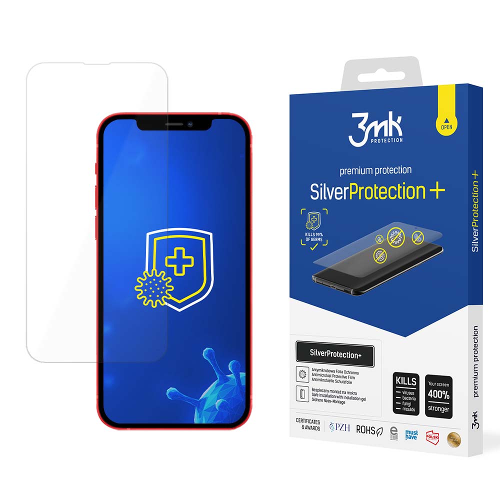 3mk SilverProtection+ antimikroobne põrutuskindel ekraanikile seadmele iPhone 13 / 13 Pro