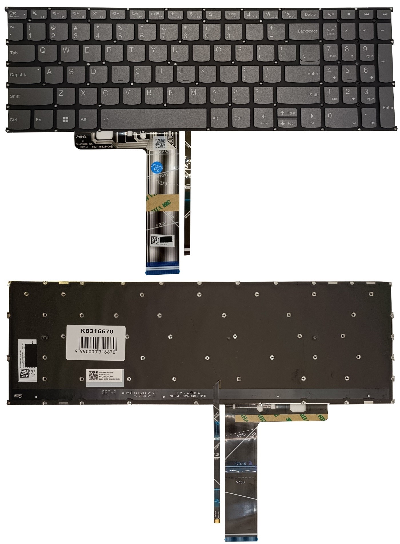 LENOVO IdeaPad Slim 3 15IAH8 klaviatuur, taustavalgustusega, USA-klaviatuur