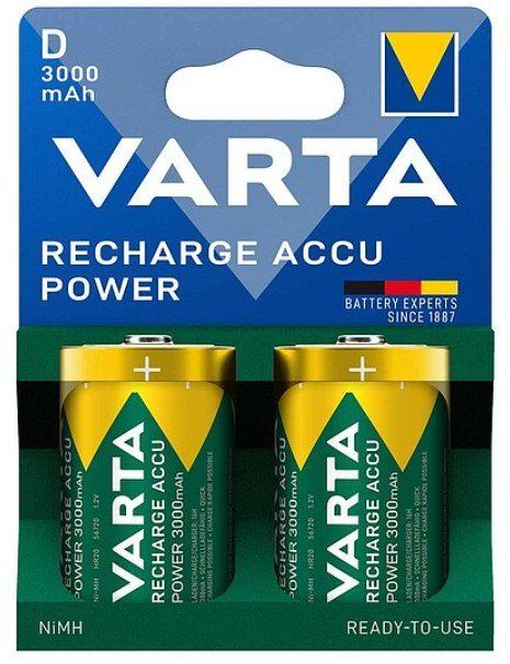 VARTA перезаряжаемый аккумулятор R20 (тип D) 3000mAh Accu Power 2 шт.