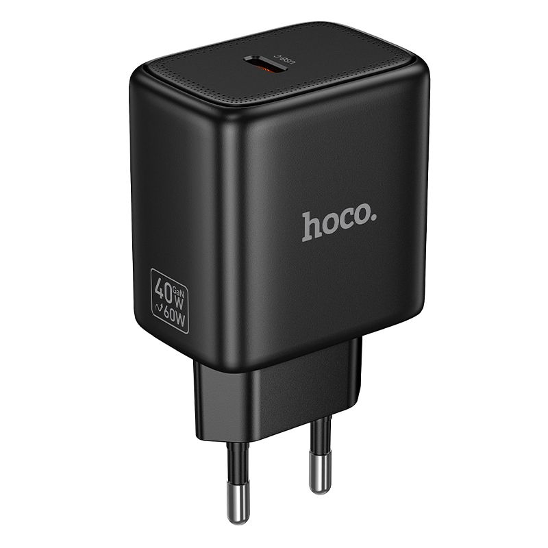 GaN зарядное устройство для телефона Hoco USB C PD AVS 40W max 60W N83 черное