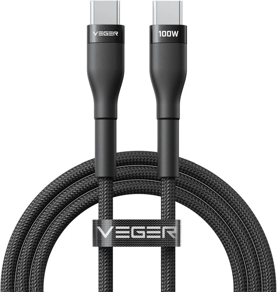 Cable Typ C to Typ C VEGER PD 5A 100W CC05 1,5 m black