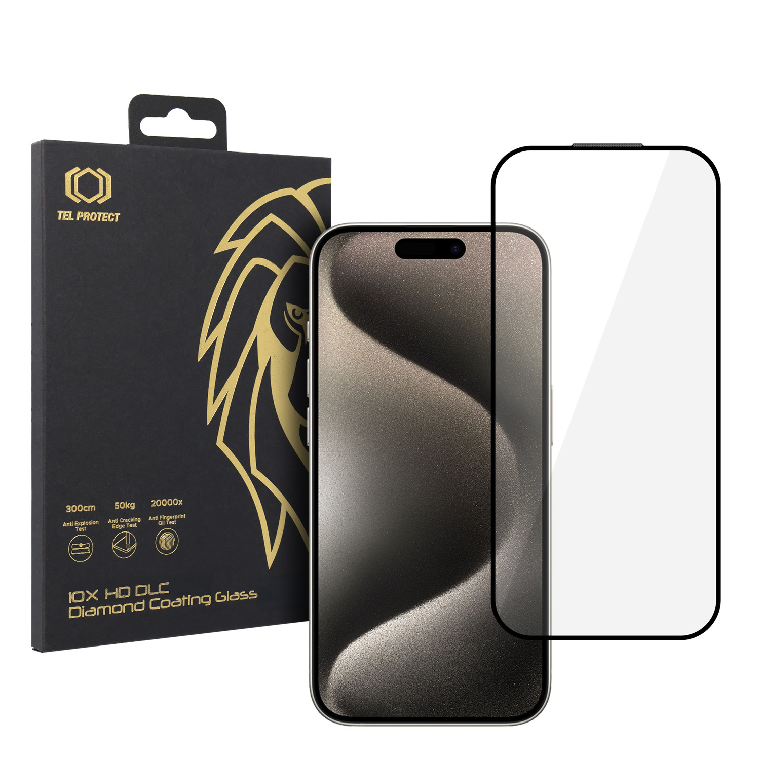 Защитное стекло Tel Protect 10X HD DLC Diamond Coating iPhone 15 Pro Max