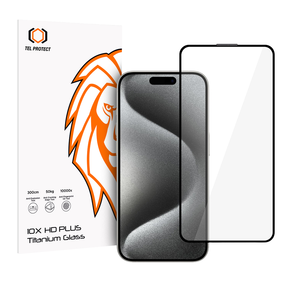 Karastatud klaas Tel Protect 10X HD Plus Titanium iPhone 16 Pro/17 (ümbrik)